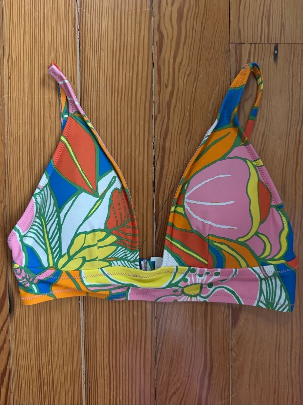 J Crew Floral Triangle Bikini Top
